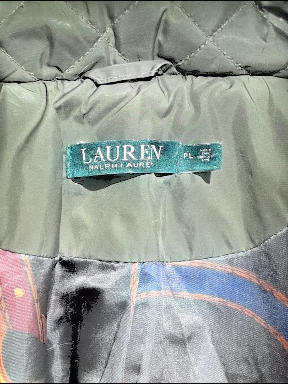 Lauren Ralph Lauren Olive Quilted Jacket Barn Lightweight Preloved Casual PLarge - Picture 12 of 16
